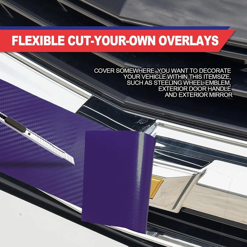 Vrasly Compatible with 11.8" x 4" Chevy Bowtie Emblem Wrap Logo Stickers Cut DIY Decals for Chevy 3PCS Purple - Image 5